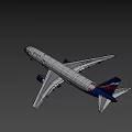 Flying Commercial Airplane With Gray Blue Body Twin Engines And Landing Gear