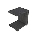 Gray Woven Two Tier Side Table Modern Minimalist Design For Living Room