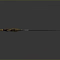 Decorative Sword With Golden Wing Shaped Hilt Red Gemstone And Blue Blade