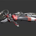 White and Red Off-Road Motorcycle With Black Seat Red Graphics And Off-Road Tires