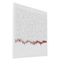Abstract Artwork With Small White Gray Cubes 3D Textured Surface Red Black Bottom Edge