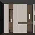 Elegant Modern Shoe Cabinet with LED Lighting and Wooden Panels in Minimalist Design