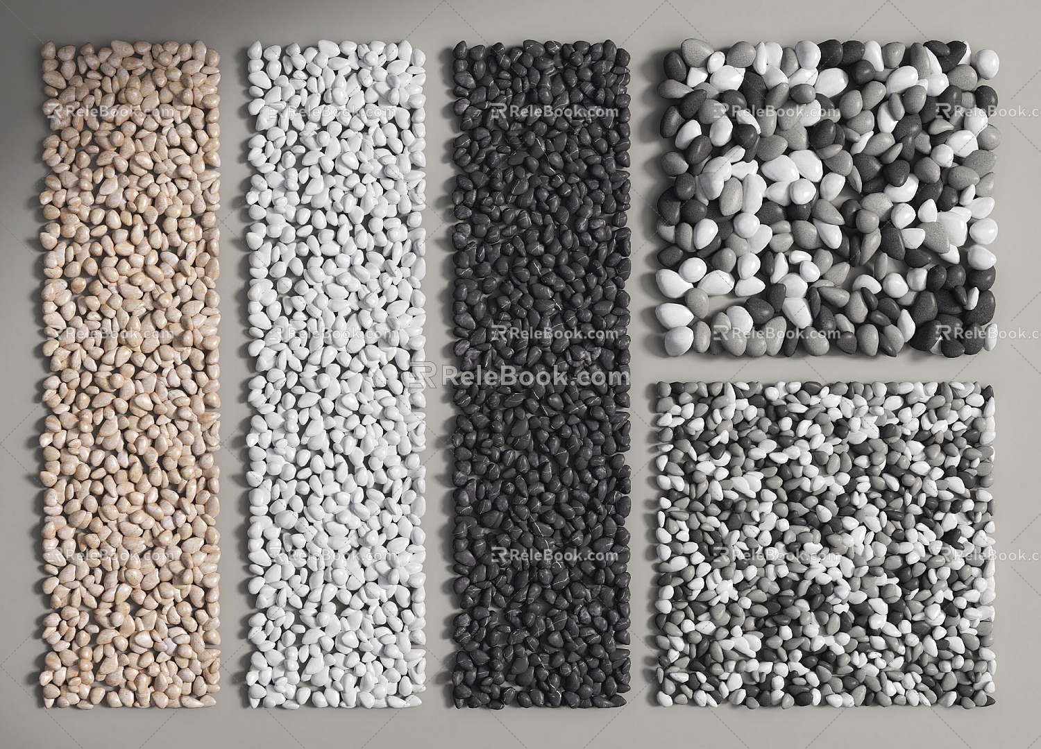 Modern Pebbles Stone Pebbles 3d model