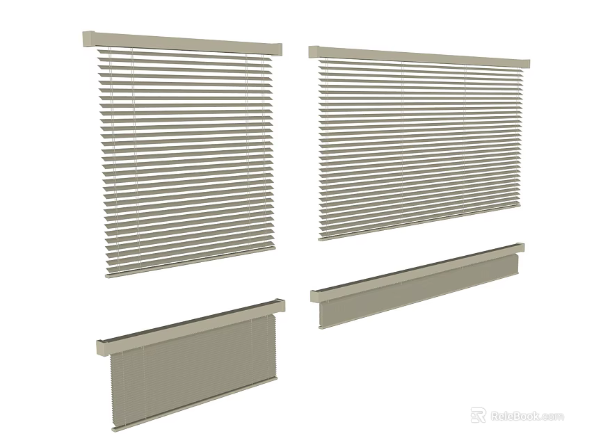 Modern Venetian Blinds Design With Window Frame Components And Fittings 3d model
