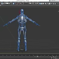 Detailed Robotic Game Movie Character With Mechanical Skeleton Standing Pose