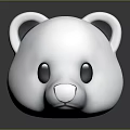 Adorable Panda Head Plush Toy with White Body Black Ears and Round Eyes