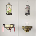 Chinese Style Birdcage Shaped Chandeliers With Traditional Patterns For Interior Decor
