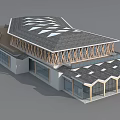 Visitor Center Featuring Unique Roof Design Wooden Framework And Large Glass Windows