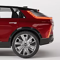 Red SUV Car With Modern Design Sleek Body Black Roof And Stylish Rims
