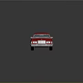Red Shiny Station Wagon With Chrome Accents Parked On Black Reflective Background