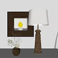 Quiet ancient solid wood table lamp 3d model