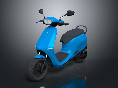 Blue Electric Motorcycle With Sleek Modern Design Black Seat And Headlight 3d model