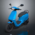 Blue Electric Motorcycle With Sleek Modern Design Black Seat And Headlight
