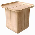 Natural Light Wood Nightstand With Smooth Surface And Modern Sleek Design