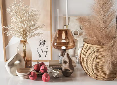 Modern ornaments combination decorations 3d model