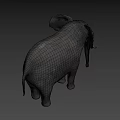 Realistic Elephant With Large Ears Long Trunk And Ivory Tusks On Dark Background