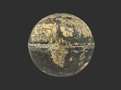 Spherical Sculpture With Intricate Carved Patterns And Textured Surface 3d model