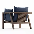 Modern Brown Leather Accent Chair With Light Wooden Frame And Plush Cushions
