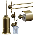 Modern Brass Bathroom Living Essentials With Toilet Brush Holder Towel Bar Paper Holder Soap Dispenser