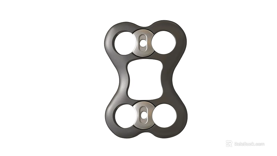 Durable Metal Medical Device With Circular Holes And Square Center For Surgical Applications 3d model 