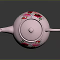 Pink Floral Teapot With Colorful Flower Patterns For Household Decorative Use