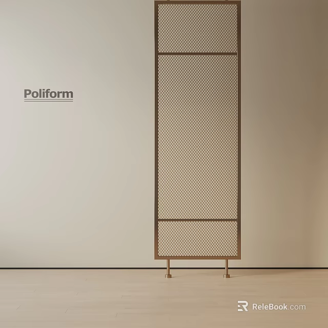 Poliform Modern Metal Screen With Grid Design For Interior Home Decoration 3d model 