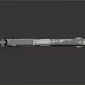 Silver Pistol With Red Textured Grip And Metallic Body Design Details