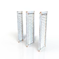 Three Vertical Wood And Stone Grilles With Decorative Design Structure