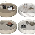 Middle ancient style coffee table combination 3d model