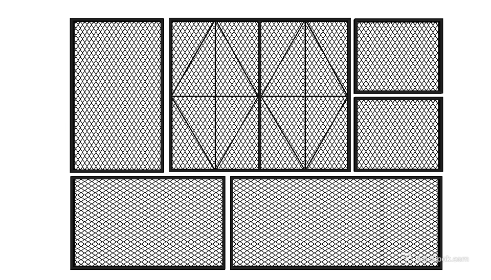 Geometric Grid Pattern Design With Various Shapes And Decorative Elements 3d model 