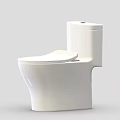 White One Piece Modern Ceramic Toilet With Sleek Design And Smooth Surface For Bathroom