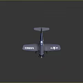 Vintage Blue Passenger Plane with MARINES Lettering White Star on Wings Tail Number 567 Propeller