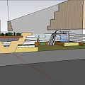 Modern Architectural Building With Black White Facade Sculpture And Green Landscaping