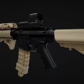 Modern Tactical Rifle With Black Tan Finish Scope Grip And Magazine