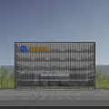 Modern Commercial Office Building With Glass Facade Borige Signage And Plaza Area