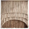 Layered Tassel Wall Decor in Beige and Brown Tones with Natural Material Texture