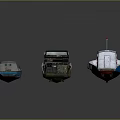 Three Old And New Boats Displaying Diverse Hull Colors And Cabin Designs