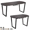 Modern Dining Tables With Black Metal Legs And Marble Top Design