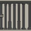 European-style Column Roman Column Simple European Gypsum Live 3d model