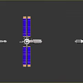 Spacecraft Models With Solar Panels In Different Sizes And Shapes On Gray Reflective Background 3d model