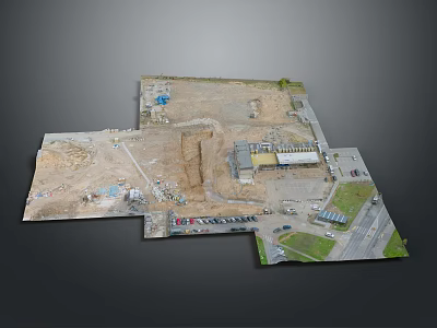 Modern Construction Site Featuring Active Building Area Construction Vehicles And Foundation Work 3d model