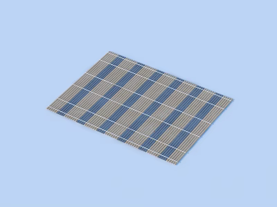 Blue And White Stripe Square Mat For Home Living Daily Use 3d model