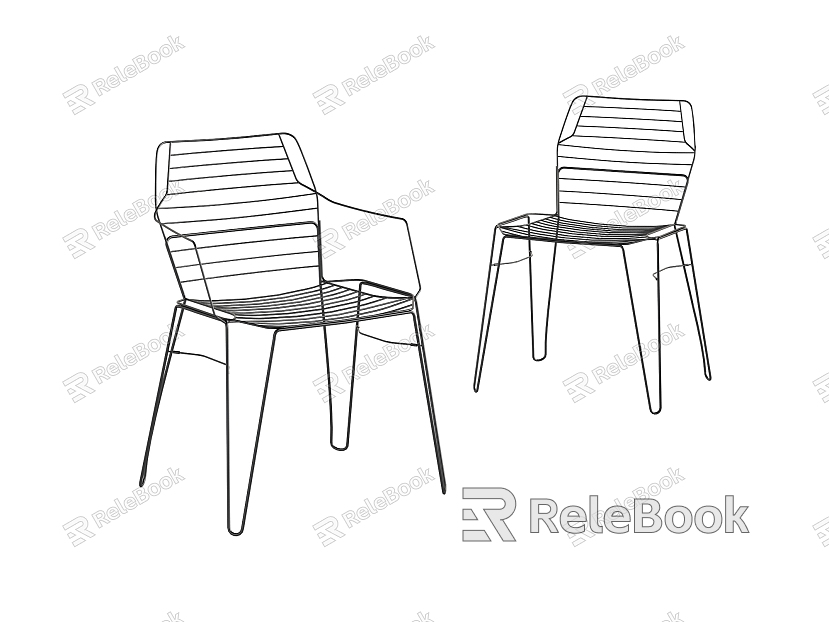 Dining chair combination simple fashion elegant metal model