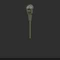 Green Electronic Parking Meter With Round Dial And Red Button