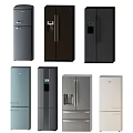 Modern Refrigerators And Freezers In Various Colors With Different Door Styles And Water Dispensers