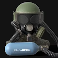 Industrial Gas Mask Equipment with Helmet Goggles Breathing Tube and SCUBA Tank