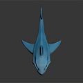 Cute Blue Shark Toy With Friendly Face And Shiny Smooth Surface
