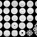European style carved lamp panel gypsum carved simple European disc round lamp holder French style gypsum lamp panel retro lamp panel chandelier base lamp panel component 3d model
