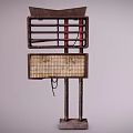 Vintage Commercial Metal Signage Equipment With Rustic Outdoor Display Stand And Grille