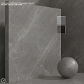 Gray Marble Construction Component With Textured Wall Panel And Decorative Sphere 3d model
